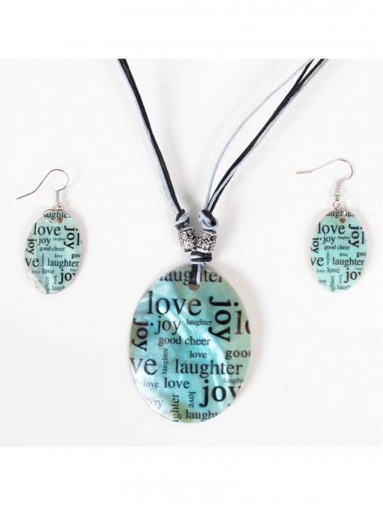 Fashion Letters Print Nacklace and Earrings Set